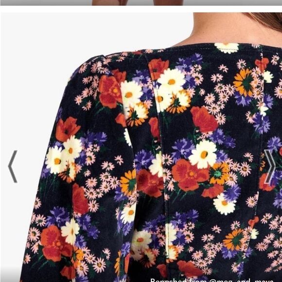 STAUD Chandler Velvet Dress Black Floral XS - Picture 6 of 15